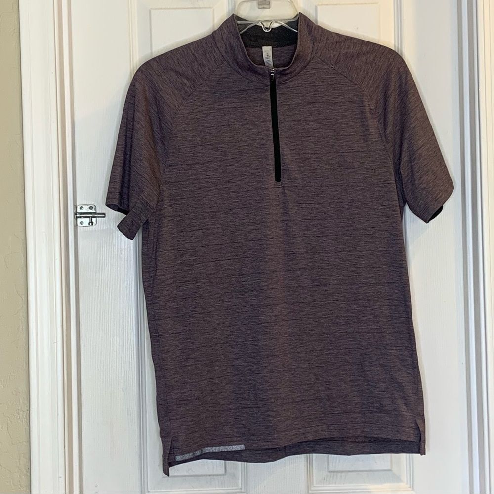 Lululemon Switchback 1/4 Zip Lookout Stripe Heathered Black Cherry Size Large - Picture 1 of 9